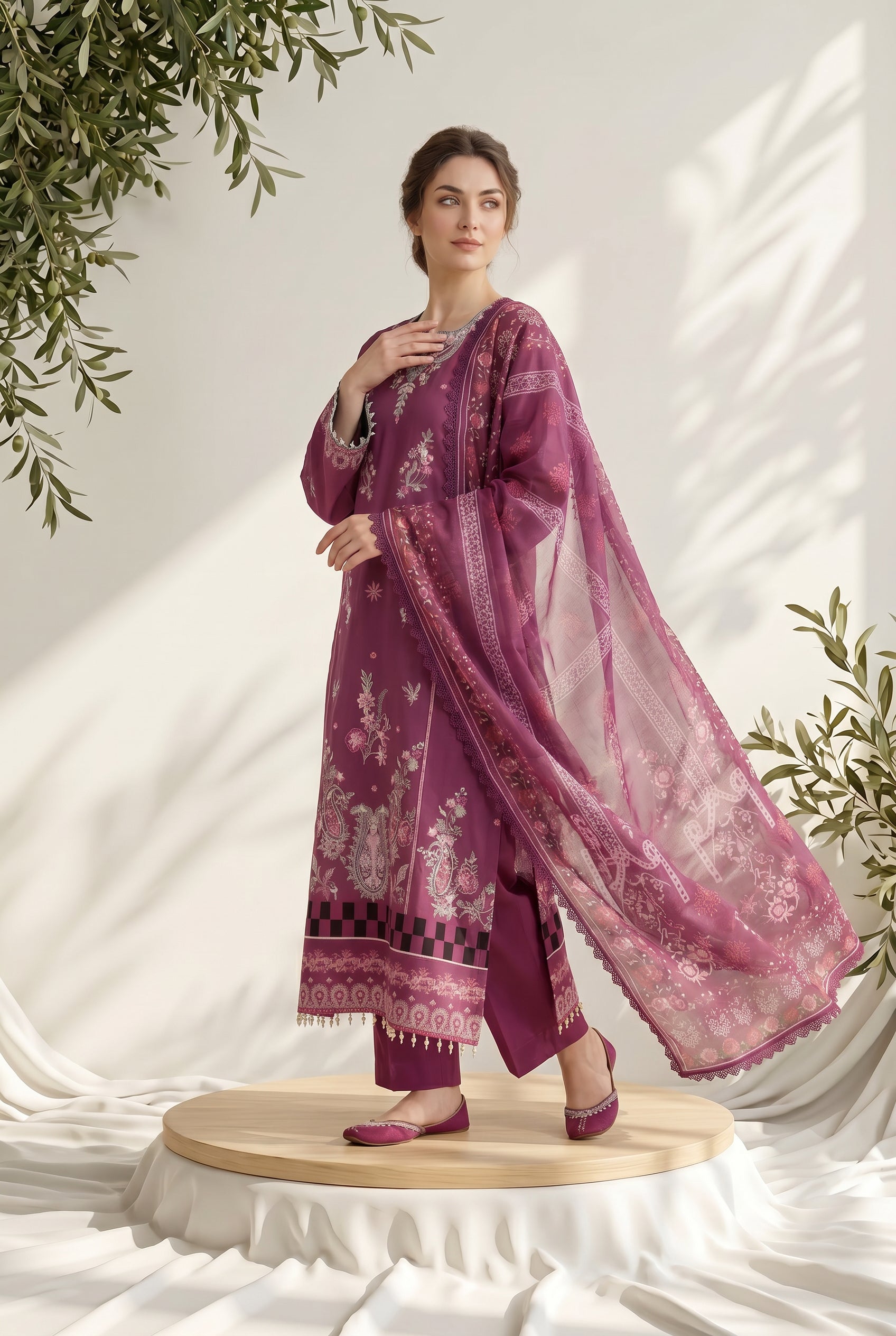Dewani By Anaya Noor – Embroidered Lawn 3PC