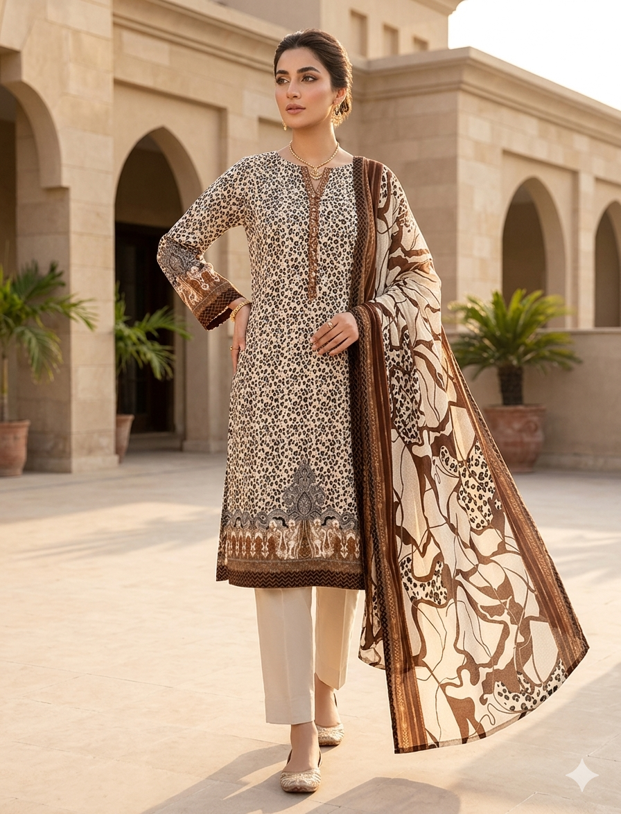 Noura Premium Lawn 3pc -1028